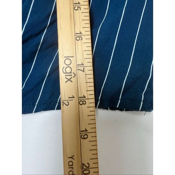 Abercrombie Kids Girls Open Shoulder Long Sleeve Blouse Blue Striped Size 13/14 - Picture 11 of 14